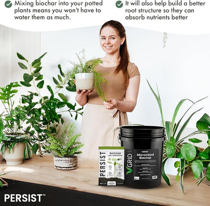 Persist Horticultural Charcoal 1.5 cuft, Biochar Soil Amendment for Plants, Improves Soil Quality, 100% Natural Active Carbon and Fertilizer Enhancer for Gardens.