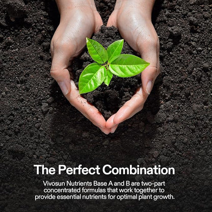 VIVOSUN Coco Coir Brick and Plant Food Nutrients Base A(4-0-1) & B(1-4-2) Bundle, All Purpose Liquid Fertilizer, Hydroponic Plant Food Supports Vegetative and Flowering Stages for Outdoor & I