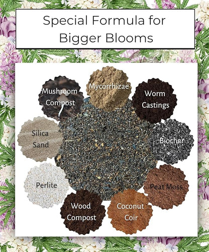 Bud-Zilla Potting Soil, 4 QT Bag, with Compost, Biochar, Mycorrhizae, Coconut Coir, Worm Castings, and Silica Sand