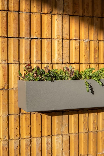 Veradek Forma Series Trough Hanging Planter - Rectangular Planter for Window Sill/Wall Decor | Made from Plastic-Stone Material | Modern Décor for Succulents, Indoor Small Plants