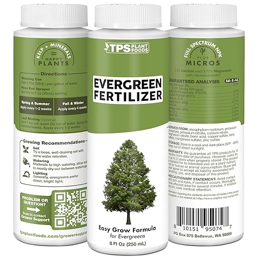 Evergreen Tree Fertilizer for All Conifer Trees and Shrubs, Liquid Plant Food, 32 oz (1 Quart)