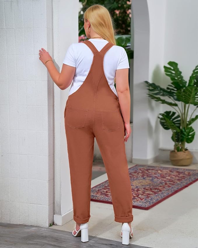 Vetinee Womens Classic Adjustable Straps Pockets Denim Bib Overalls Jeans Pants