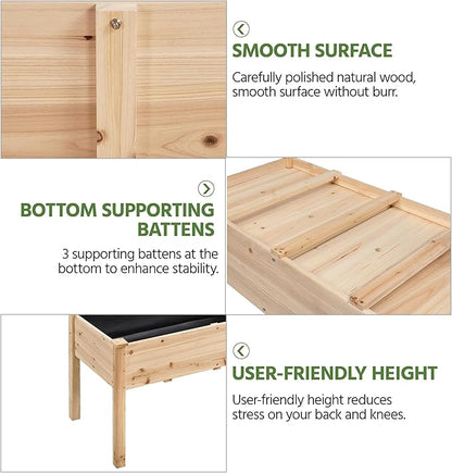 Yaheetech 1pc Raised Garden Bed 48x24x30in Elevated Wooden Horticulture Planter Box with Legs Standing Growing Bed for Gardening/Backyard/Patio/Balcony
