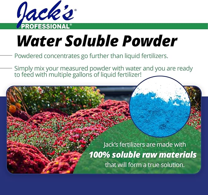 Jack's Professional 22-5-16 Mum Feed Water-Soluble Fertilizer with Micronutrients for Compact Mum Growth in Continuous Liquid Feed Programs, 25lbs