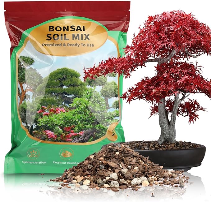Premium Bonsai Soil Mix with Enhanced Aeration & Drainage 4qt - Professional Grade Potting Soil for Bonsai Pots