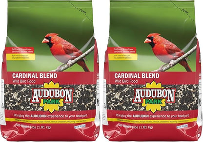 Audubon Park Cardinal Blend Wild Bird Food,Cardinal Bird Seed for Outside Feeders,4-Pound Bag,(Pack of 2)