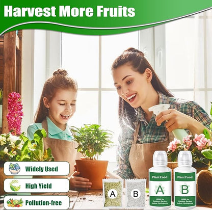 600ML Hydroponic Plant Food, A&B Indoor Plant Food for Hydroponics System and Potted Houseplants, Seed Pods kit Plant Food Hydroponic Nutrients for Growing Vegetables Fruits Flowers Herbs