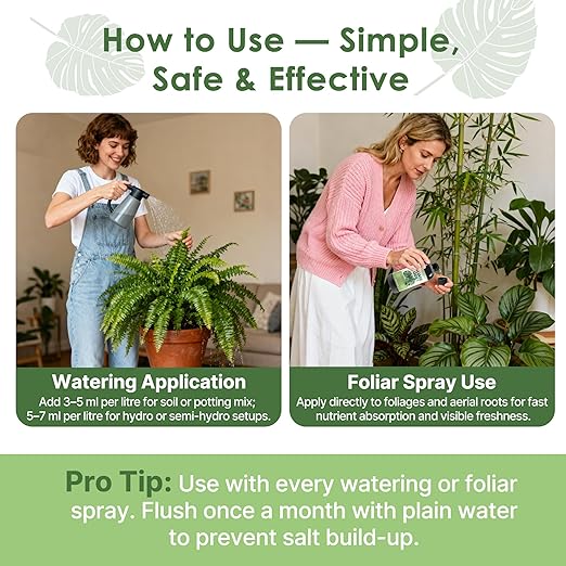Foliage Fertilizer—Tropical Plant Fertilizer Precision Formula for Monstera, Philodendron, Alocasia, Calathea, Ferns & All Indoor Houseplants, MonsteraFertilizer for Foliage Green Growth& Strong Roots