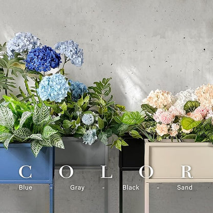 Cocoyard Metal Elevated Planter Box - 28" Raised Garden Bed with Legs for Indoor and Outdoor - Tall Rectangle Planter with Felt Liner, Drainage Holes and Plugs for Vegetables, Herbs and Flowers(Black)