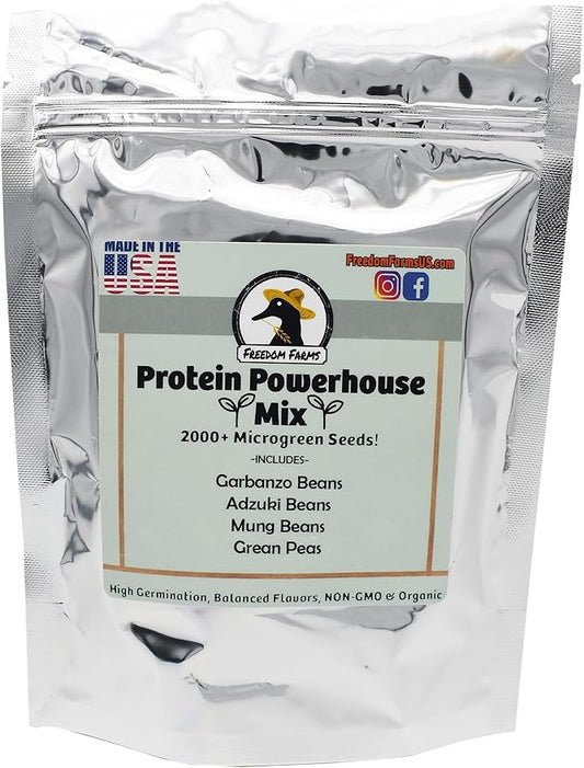 1 Pound Protein Bean Sprout Starter Seeds - 16 Servings per Bag - Organic NON-GMO - Includes Garbanzo, Adzuki, Mung, and Green Pea