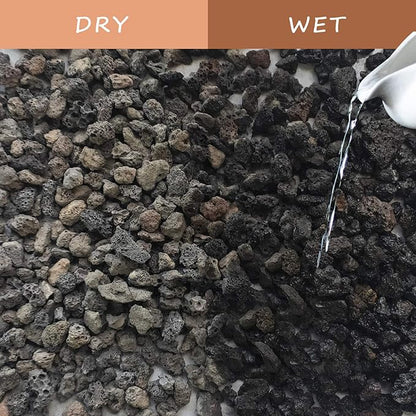 Black Lava Rocks for Plants -100% Pure Volcanic Rock No Dyes or Chemicals-Best Lava Stones Top Dressing for Cacti Succulents Plants,Bonsai-12LBS