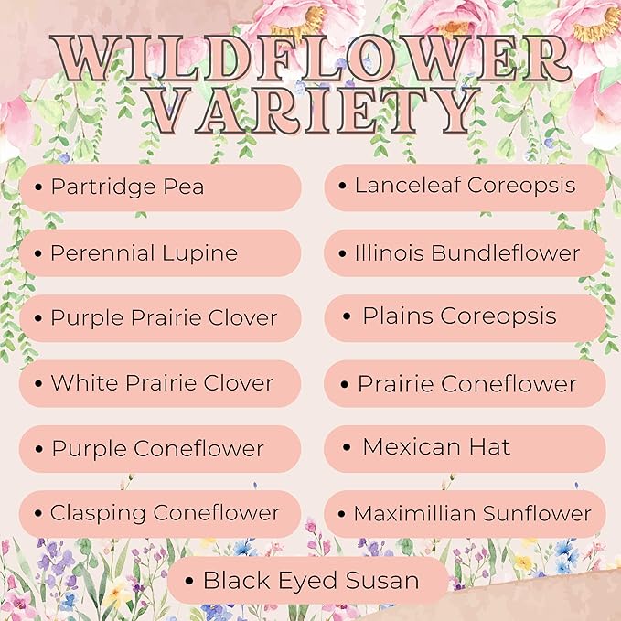 Wildflower Seed Packets Thank You Bunches Party Favors (Pack of 20) - Express Gratitude with a Wildflower Seed Mix, Great Addition or Alternative to Thank You Cards