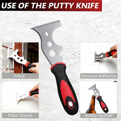 Drywall Skimming Blade Set, Include 24" Skimming Blade, 12" Mud Pan, 7" Drywall Compound Rollers, a Extension Handle and Three Drywall Tools for Drywall/Plaster/Wallboard