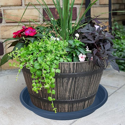 2 Pack of Plant Saucer 12 inch, 12 inch Plastic Plant Drip Trays, Heavy Duty Plant Trays for Indoors no Holes, Plant Water Tray for Planters (Blue)