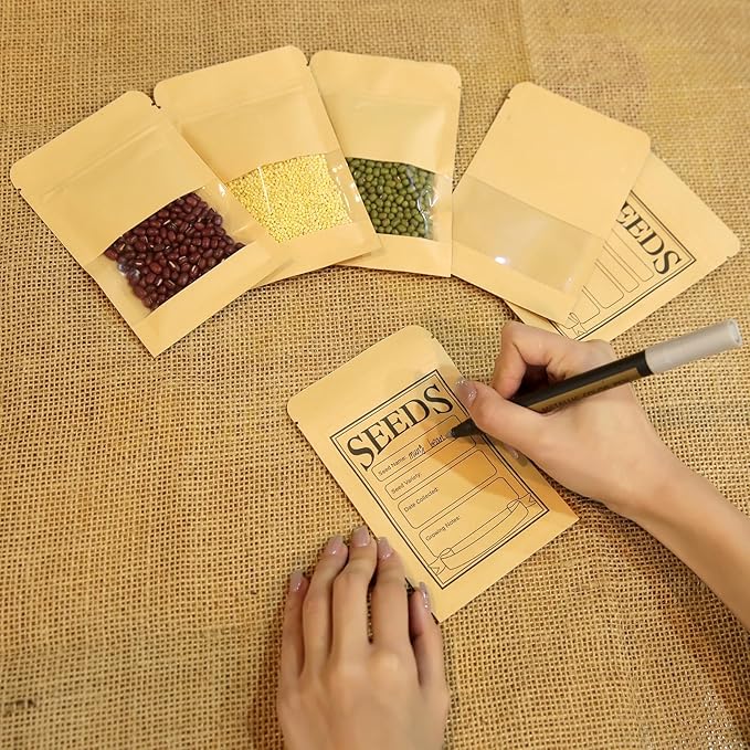 Seed Storage Organizer Box 60 Slots, with 20 Envelopes and Small Tool, Sturdy Seeds Saving Seed Bank Container Kit (Seeds not Included)