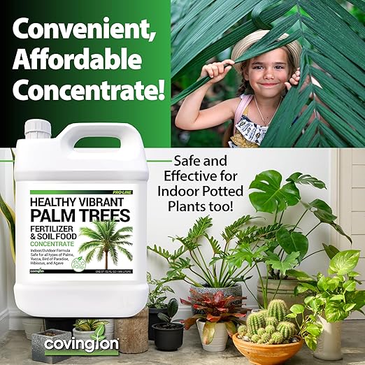 Best Liquid Palm Tree Fertilizer – Indoor Outdoor Plant Food for All Types – Slow Release Fertilizer – Liquid Plant Food – Rich Soil Food with Kelp - Made in USA-Gallon