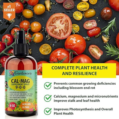 𝐁𝐄𝐒𝐓𝐒𝐄𝐋𝐋𝐄𝐑 Premium Organic Cal-MAG Growing Fertilizer Spray: High-Grade Calcium, Magnesium & Iron Plant Supplement - Corrects Plant Deficiencies with Essent (9-0-0 NPK) - [32 OZ / 1 Quart]