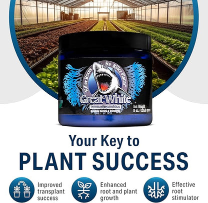 Great White Mycorrhizal Fungi, Beneficial Bacteria for Plant Growth, Root Stimulator, Concentrated 3-in-1 Formula by Plant Success (5 lb)