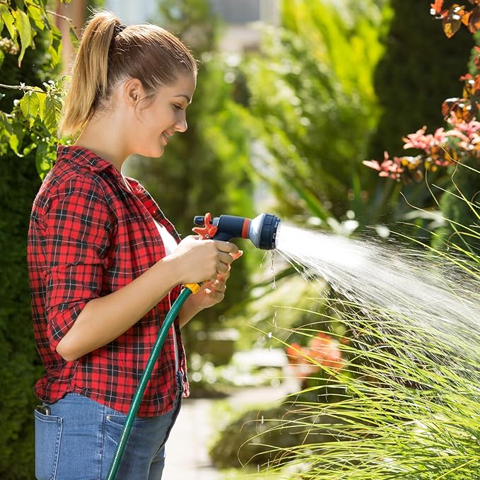 Garden Hose Nozzle Sprayer,Water Hose Sprayer with 8 Adjustable Spraying Modes,2 Pack High Pressure Nozzle Sprayer,Leak Proof Hand Sprayer for Watering Plants, Car and Pet Washing