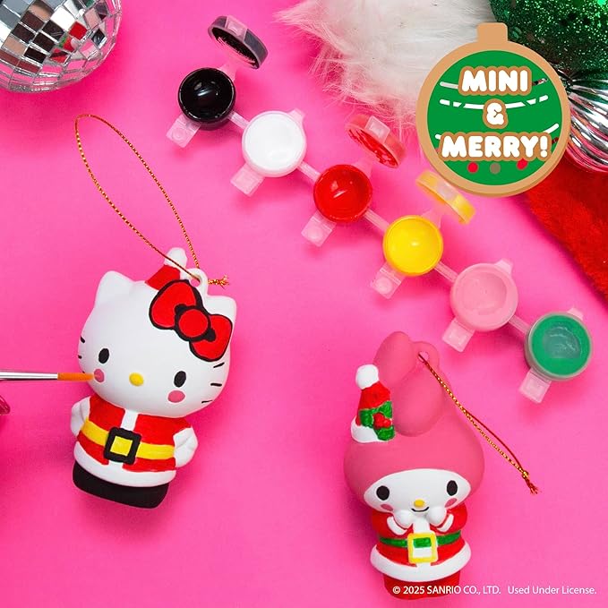 Horizon Group USA Paint Your Own Figurine Kit, DIY Art Project for Kids, Hello Kitty and My Melody Ornaments