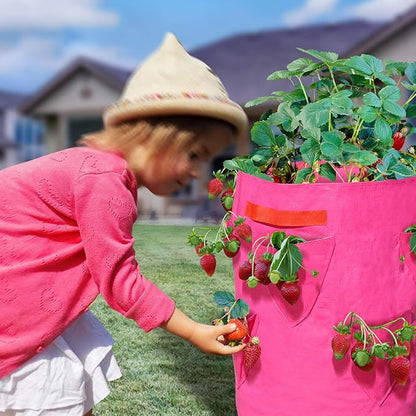 Strong Camel 11 Gallon Plant Pots Strawberry Grow Bags Garden Planter Bag for Potato Tomato Vegetables (3 Pack)
