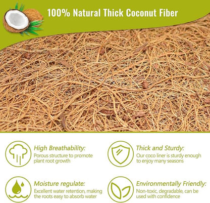 Legigo 3 Pack 16 Inch Hanging Basket Coco Liners Replacement, 100% Natural Round Coconut Coco Fiber Planter Basket Liners for Hanging Basket Flowers/Vegetables