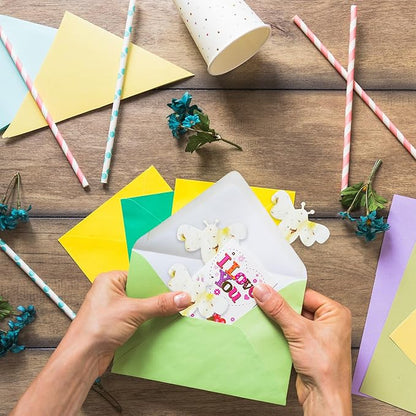 Set of 24 Yellow Bee Seed Paper – Writable & Plantable Wildflower with Envelopes & Planting Guides, Gift for Moms or Plant Lovers for Mother’s Day, Party Favors for Weddings & Showers