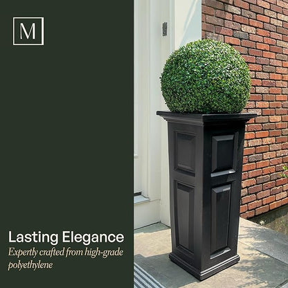 Mayne Nantucket 32-Inch Tall Planter – Self-Watering, Weather-Resistant Planter for Flowers – Durable Outdoor Design for Patio, Porch, or Entryway