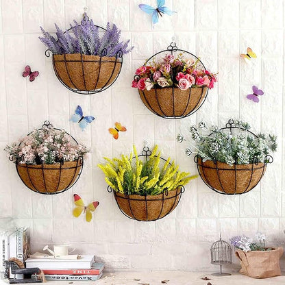 Tosnail 2 Pack Metal Wall Hanging Planter Basket with Coco Liner - Great for Indoor or Outdoor Plants