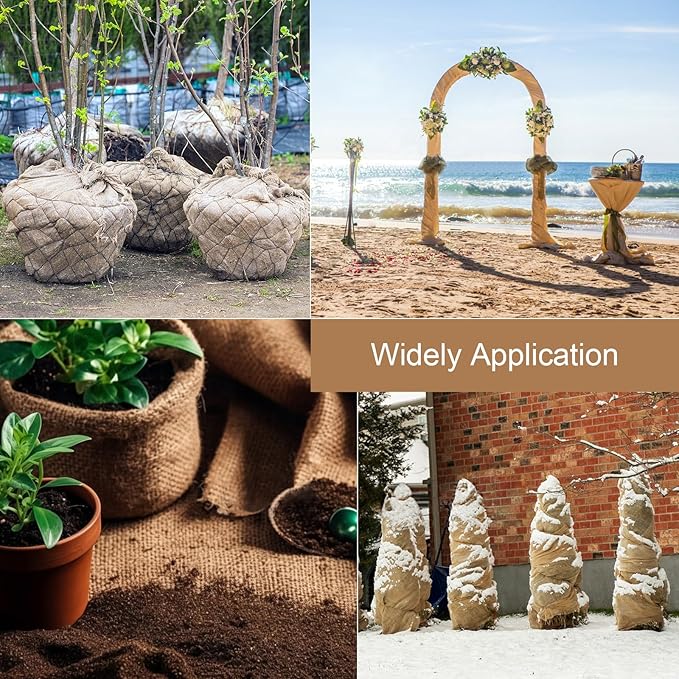 40" x15 Feet Burlap Fabric Natural Burlap Roll Multipurpose Burlap Tree Wrap Premium Weed Barrier Erosion Jute Fabric for Gardening, Weddings, Crafts & Holiday Decor – Wedding Aisle Runner
