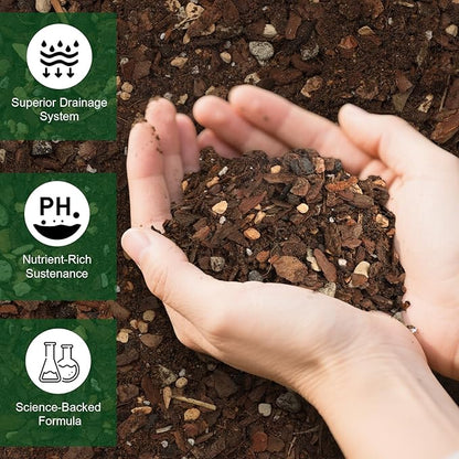 Premium Bonsai Soil Mix with Enhanced Aeration & Drainage 10qt - Professional Grade Potting Soil for Bonsai Pots