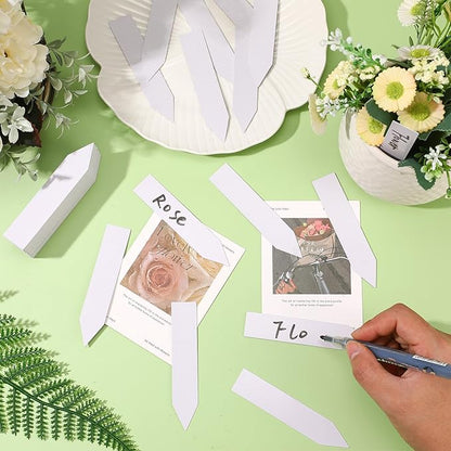 Geetery 2000 Pcs Plastic Plant Labels 4'' Garden Plant Markers Nursery Name Tags Waterproof Pot Label Stakes Planting Sticks for Seeds Summer Outdoor Indoor Garden Flowers(White)