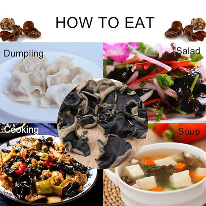 DABC OAK LAND 2 Pound Premium Dried Woodear Mushroom, Dried Black Fungus Shredded All Natural Vegan and Gluten-Free Rich in Fiber & Iron, Perfect for Cuisine, Soups, Stir-Fries 黑木耳 32 Ounce