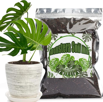 Monstera Potting Soil 2qt - Premium Tropical Blend with Rapid Drainage for Growing and Repotting Monstera Deliciosa (Split-Leaf Philodendron) and Swiss Cheese Plants