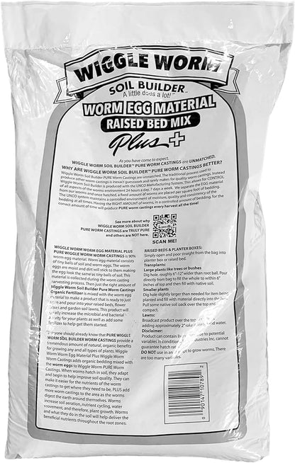 Raised Bed Mix, 40lbs - Organic Soil and Fertilizer for Container Gardening - Worm Egg Material Mixed with Odor Free Pure Worm Castings, Pack of 3