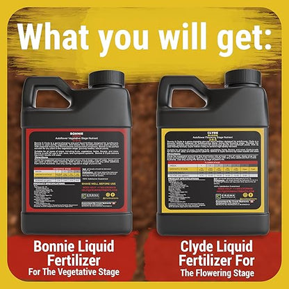 Cronk Nutrients Bonnie & Clyde Autoflower Nutrients Bloom and Grow – Yield Increasing Autoflower Plants Nutrient Kit – Easy to Use Plant Food – Optimal Formula for Optimal Results, 4L