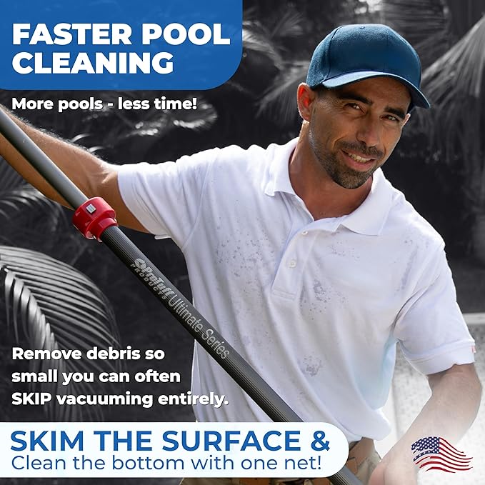 ProTuff "PRO Ultimate" Silt & Leaf Rake Bundle - 490 Promise Unlimited & Unconditional Replacements - 2-Items: 20" Medium & 18" Fine Mesh Pool Cleaner for Sand, Silt, Pollen, Leaves & Twigs