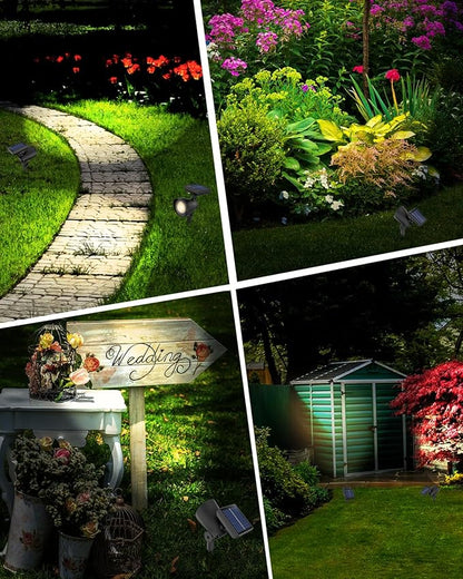 Solar Lights Outdoor, Solar Spot Lights Outdoor, 6 Pack IP44 Waterproof Solar Spotlights, Auto On/Off Solar Powered Garden Lights for Yard Pathway Driveway (Warm White) Bright Pathway