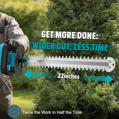Hedge Trimmer Compatible for Makita 18V Battery，Cordless Electric Hedge Trimmer with 1600RPM Brushless Motor, 22'' Dual-Action Blade with 3/5'' Cutting Capacity (NO Battery)