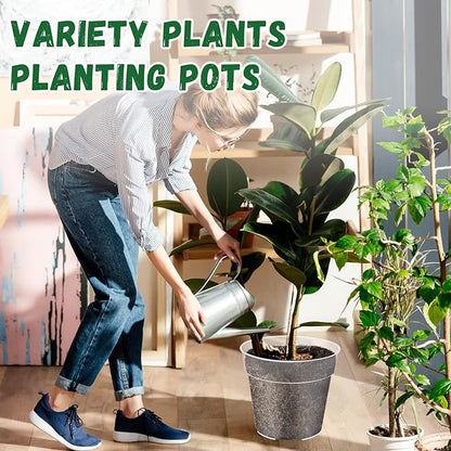 Maxcheck 16 Pcs Thick Clear Nursery Pots for Plants Transparent Plastic Garden Pots with Holes for Seedling Variety Plants Growing in Garden Home (8+9 Inch)