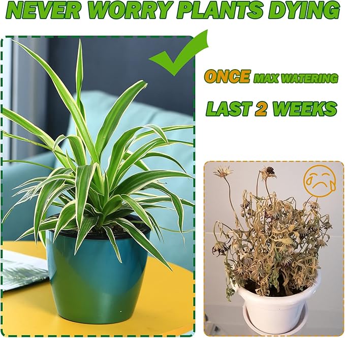 Planterhoma 6.7 Inch Self Watering Pots for Indoor Plants, 5 Packs African Violet Pots, Black Wick Pot with Drainage Holes, Self Watering Planters for Orchid, Devil's Ivy, Silver Gold