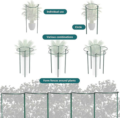 TCBWFY 10 Pack Plant Support Stakes for Peony,10"Widex24"High Heavy Duty 4.5mm Peony Cages and Support,Metal Peony Supports for Outdoor Indoor Plants,Plant Supports for Peony