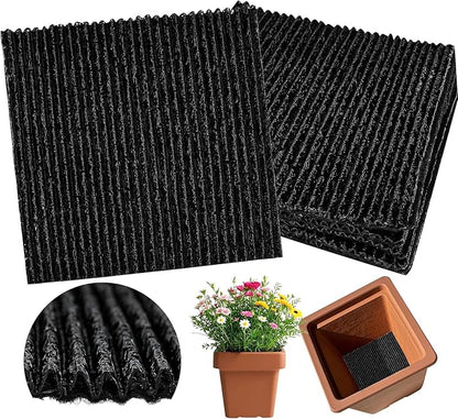 6Pcs Pot Mesh Drainage Discs Double Layer Plant Pot Hole Insert Pads Cutable Bonsai Pot Bottom Grid Mat Mesh Reusable for Indoor Outdoor Potted Plant Prevent Soil Loss Keep Roots Healthy 6.3inch