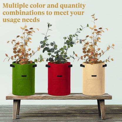 Yinder 20 Pcs 10 Gallon Potato Grow Bags with Flap and Handles Thickened Aeration Fabric Pots Garden Bags Potato Growing Containers Vegetable Garden Planter Bag for Plant Fruit(Classic Color)