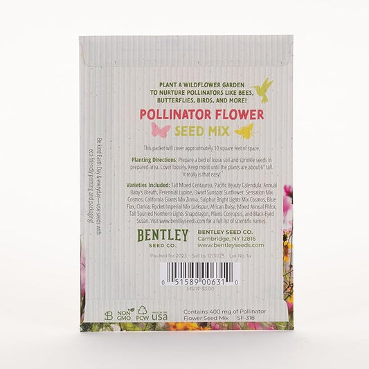 Bentley Make Everyday Earth Day 2025, Pollinator Flower Mix Seeds, All Favor Seed Packets, 25 Count