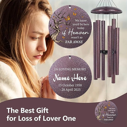 Cardinal Sympathy Wind Chimes Personalized, Windchimes in Memory of a Loved One/Mother, Sympathy Gifts Wind Chimes for Funeral Bereavement Condolences, Memorial Wind Chime, Produced in USA