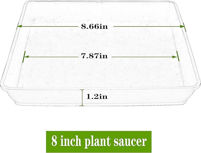 Square Plant Saucer 8 Inch 5 Pack, Heavy Plastic Plant Trays for Pots Pots Base Plant Saucers for Indoors and Outdoors, Pot Saucers for Plants,Garden Plant Water Catcher Tray.