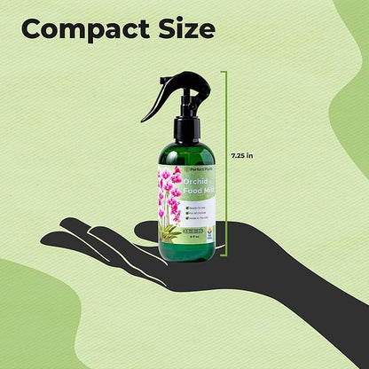 Orchid Fertilizer Mist by Perfect Plants | Foliar Food Spray & Bloom Booster for Indoor Orchids | Plant nutrients for Repeat Blooming (8 fl oz)