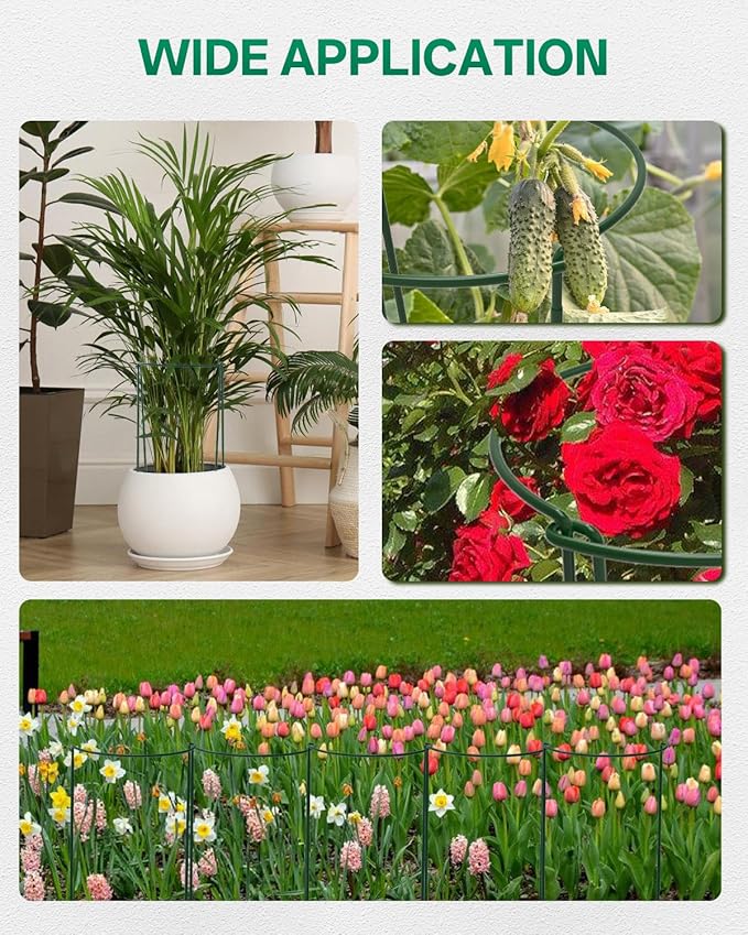Breeze Touch 16 Pack Plant Support Stakes, 16 Inch Plant Stakes for Outdoor Plants, Peony Cage with 15 Pcs Green Lables, Peony Cages and Supports, Peonies Support Cages Flower Stakes for Plants