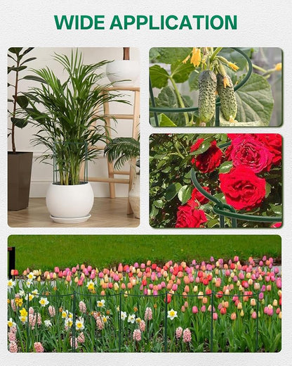 Breeze Touch 16 Pack Plant Support Stakes, 16 Inch Plant Stakes for Outdoor Plants, Peony Cage with 15 Pcs Green Lables, Peony Cages and Supports, Peonies Support Cages Flower Stakes for Plants